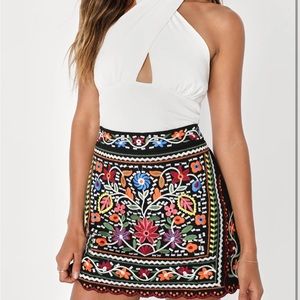 Lulus embroidered mini skirt (medium)